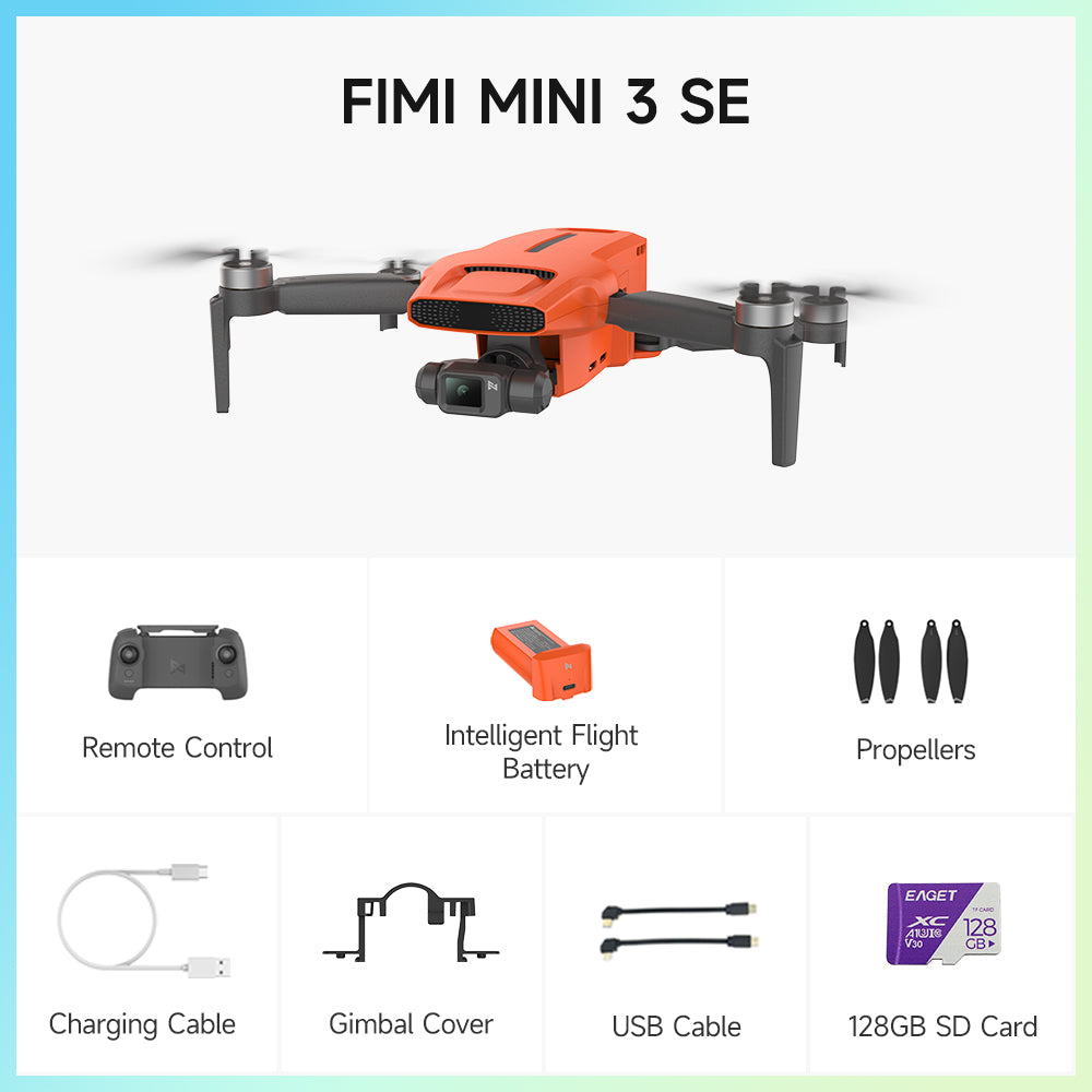 FIMI MINI 3 SE Camera Drone - 4K/30fps Video 1/2.5-inch 12MP Sensor 250g Visual Tracking 9km Transmission