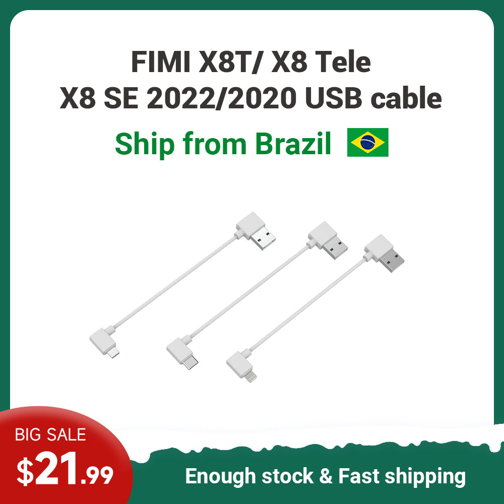 Brasil Stock - FIMI X8 Tele & X8 Pro & X8 SE 2022 & X8 SE 2020 USB cable - about 12 Days Fast Delivery