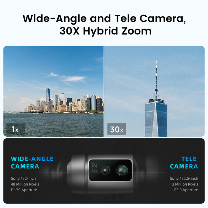 Drone FIMI X8 Tele MAX 4K 60fps Zoom 30x - Bianco - Nuovo Con Garanzia