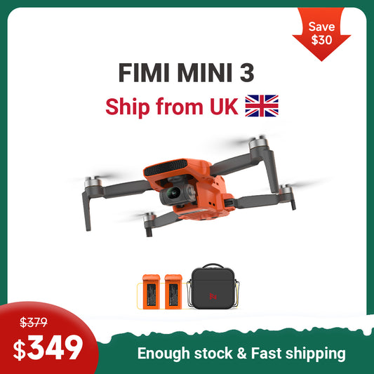 FIMI MINI 3 Drohne mit 2 Akkus &amp; 1 Tasche (Versand aus Großbritannien) – Mehr fliegen – Keine Zollgebühren 