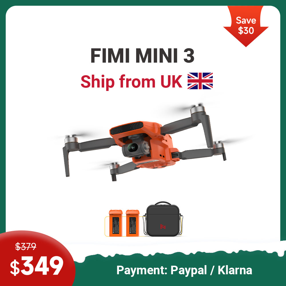 FIMI MINI 3 Drohne mit 2 Akkus &amp; 1 Tasche (Versand aus Großbritannien) – Mehr fliegen – Keine Zollgebühren 