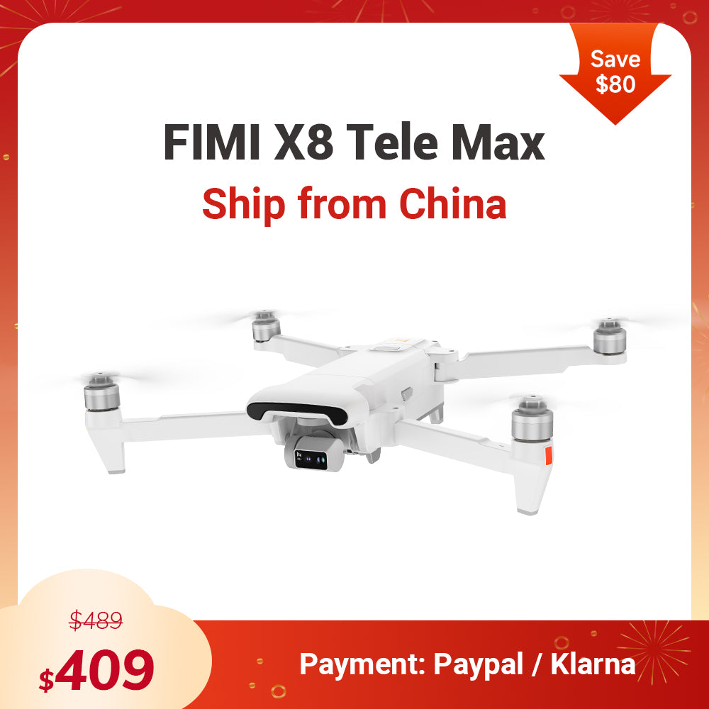 FIMI X8 Tele Max Camera Drone - 4K/60fps Video Dual Cameras 3-Axis AI Super Night Mode 20km Transmission